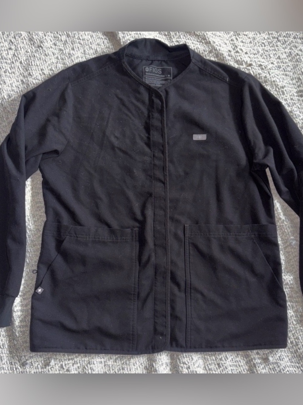 Figs Black Lightweight Utility Jacket